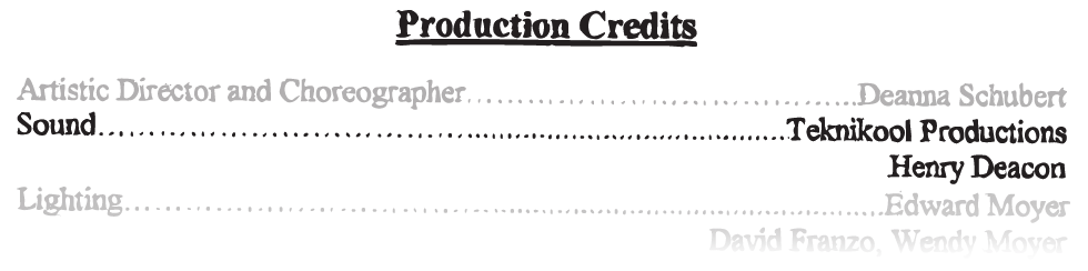 Production Credits Sound teknikool productions
